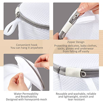 12 Pieces Honeycomb Mesh Laundry Bags for Delicates Underwear Bra Laundry Bags for Washing Machine Sock Laundry Mesh Bags for Delicates Garment Lingerie Wash Bag Net, 6 x 7 Inch (Gray) - color: Gray