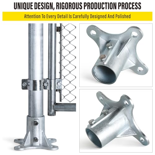 Post 2.5" (2 3/8" OD) Chain Link Fence Post Floor Flange Bracket, for Chain Link Fence Posts, Mailboxes, and Other Steel Round Post Galvanized Anchor Flange Bases (6 Pack) - size: 2.5"