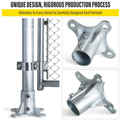 Post 2.5" (2 3/8" OD) Chain Link Fence Post Floor Flange Bracket, for Chain Link Fence Posts, Mailboxes, and Other Steel Round Post Galvanized Anchor Flange Bases (6 Pack) - size: 2.5"
