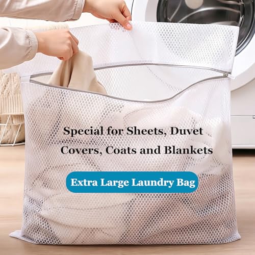 6 Pack XX-Large Mesh Laundry Bags for Delicates, 24 x 24 Inches