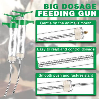 Threlaco 20ml 2 Pcs Drench Gun for Goats, Sheep & Cattle - size: 20ml