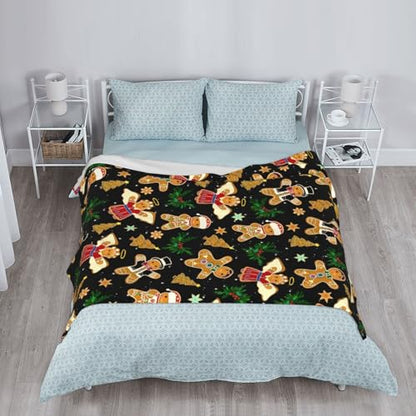 Christmas Gingerbread Man Throw Blanket Fuzzy Soft Cozy Christmas Gingerbread Man Blankets Soft Throws Warm Lightweight Plush Fleece Throw Blanket for Kids Men Women Gift Bed Couch Sofa 50"x40" - color: Gingerbread Man, size: 50"x40"