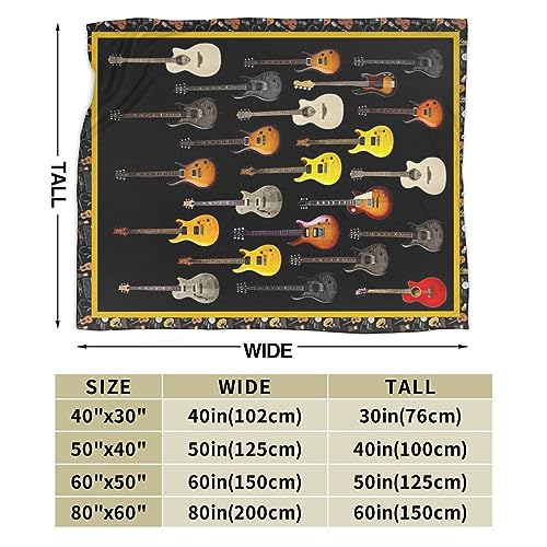 Guitar Throw Blanket - Soft, Cozy, Warm Fleece for Women & Men - Guitar Lovers Gift - 50"X40" - color: Guitar Blanket, size: 50"x40"