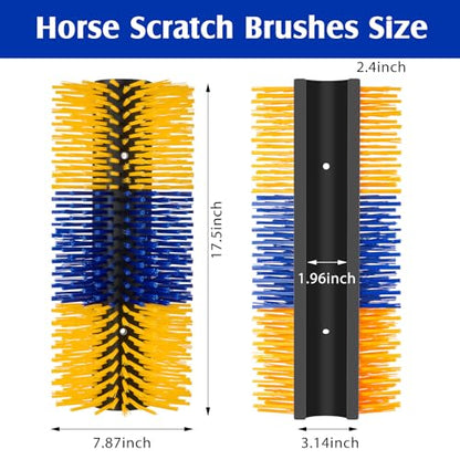 3 Pack Livestock Scratching Brush, Blue and Yellow - color: Blue and Yellow