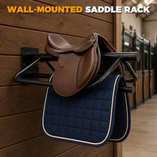 2Pcs Saddle Rack with Pad Bar,Detachable Saddle Stand for Horse Tack Storage