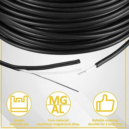 Kanayu Electric Fence Wire Double Insulated,Black,164 Ft, 12 Guage - size: 164 Ft, 12 Guage