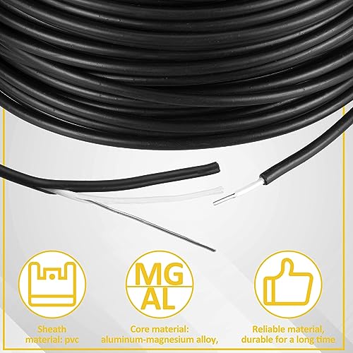 Kanayu Electric Fence Wire Double Insulated,Black,164 Ft, 14 Guage - size: 164 Ft, 14 Guage
