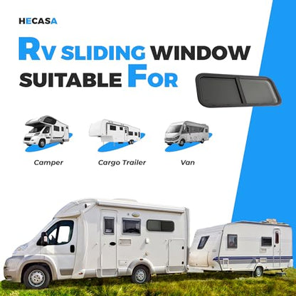 HECASA 36" W x 15" H Universal RV Window Horizontal Sliding W/Mesh Screen & - size: 36" W x 15" H