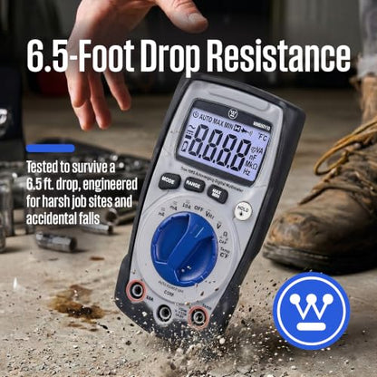 Westinghouse 600V True RMS Auto-Ranging Digital Multimeter, AC/DC Voltmeter & 10A Current, Continuity, Frequency, Temperature, Diode, Ohm, Resistance, Capacitor Tester - style: 600V