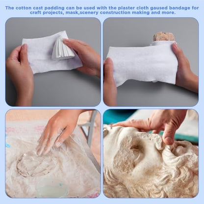 24 Rolls Cast Padding Individual Pack Undercast Padding Roll Wrap Bandage with Plaster Soft Cloth for Halloween Wrap Bandage Art Projects Body Casts Mask Making Supplies(4 Inch x 8.9 ft)