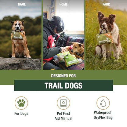 Adventure Medical Kits Trail Dog Medical Kit - Pet First Aid Kit with Dressings, Bandages, Instruction Manual & Tools - Lightweight, Compact Dog Safety Pack