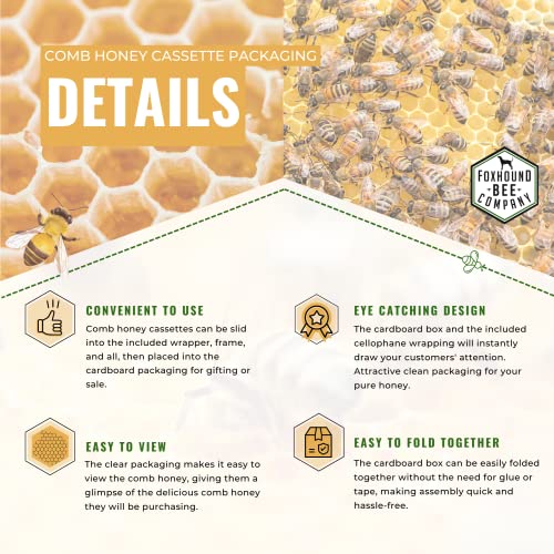 Foxhound Bee Company Comb Honey Cassette Packaging, Medium Frame Packaging - 40 Pack - size: 1 Count (Pack of 40)