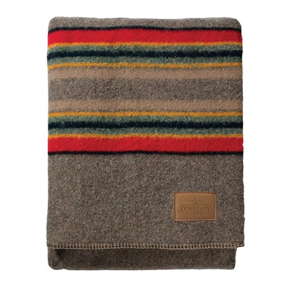Pendleton Yakima Camp Blanket Full Queen 90" x 90" - Wool Cotton - color: Mineral Umber, size: Queen
