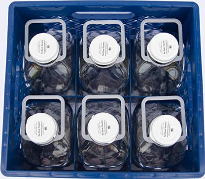 Plastic Crates for Glass Milk Bottles Commercial Duty (Set of Six 64 Oz Glass Bottles including Crate) - size: Set of Six 64 Oz Glass Bottles including Crate