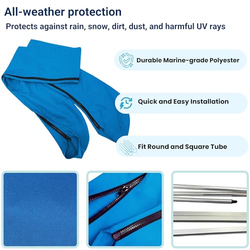 SavvyCraft Boat Bimini Top Cover Storage Boot, Blue 54"-60" W - color: Blue, size: 54"-60" W