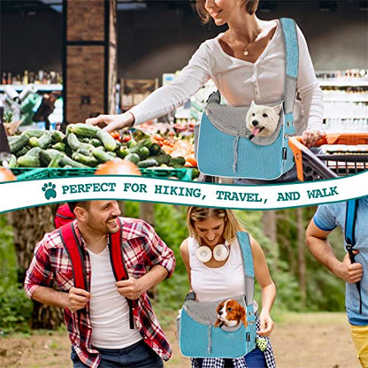 PetAmi Dog Sling Carrier for Small Dogs, Hands Free Crossbody Carrier, Blue - color: Teal Blue