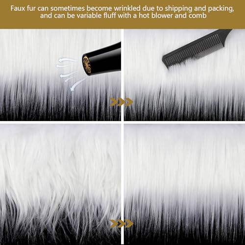 Tatuo 4 X 60 Inch White Fake Fur Fabric for Crafts Sewing DIY - color: White, size: 4 x 60 Inch