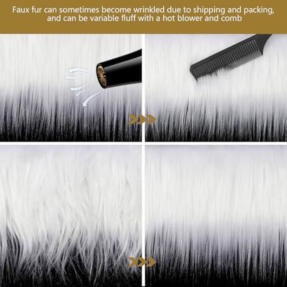 Tatuo 4 X 60 Inch White Fake Fur Fabric for Crafts Sewing DIY - color: White, size: 4 x 60 Inch