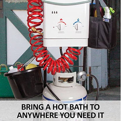 Original Portable Equine Washing System | Ultimate Comfort with Instant Warm Water | Comfortable, Stress-Free Horse - style: Insta-Hot with Cart