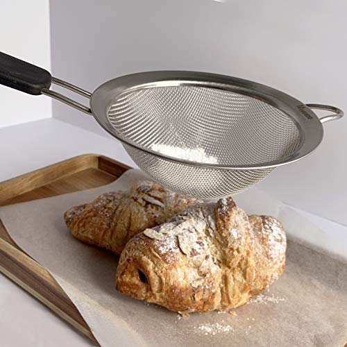 Fine Mesh Strainer Set of 3, Stainless Steel with Insulated Handle Sieves
