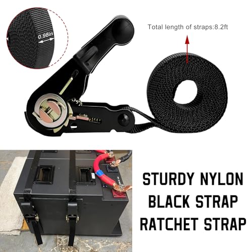 2 PCS Endless Ratchet Tie Down Straps, 1 Inch x 8 Ft Ratcheting Securing Strap with Track Spring Fittings, 1764lbs Heavy Duty Cargo Tie Down Straps for Motorcycle Trailer - color: 8 Ft