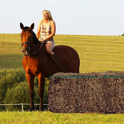 Riakrum 2 Pcs 47 x 20 x 20 Inch Large Square Bale Hay Net Horse
