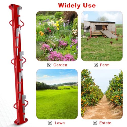Woven Wire Fence Stretcher Bar 4ft with 5 Wedge,Field Fence Stretcher | Heavy Duty Steel Fence Stretcher Tool, Chain Link Fabric Fence Stretcher for Outdoor, Private Farms, Yards - size: 4FT