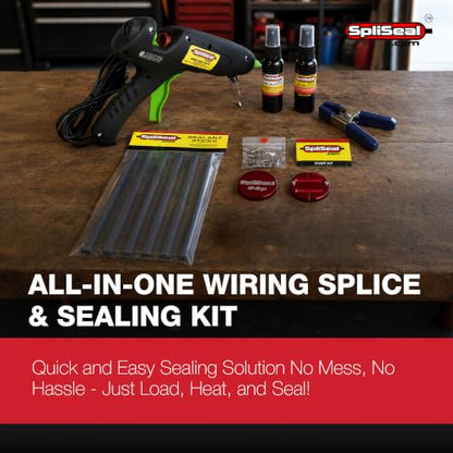 Starter Wiring Splice Sealing Kit – All-in-One Wire Splice Kit with 80W Glue Gun, Mold, Sealant Sticks, Mold Release Spray, Wire Cleaner & Connectors for Automotive, Marine and Trailer Wiring - style: Starter Wiring Sealing Kit