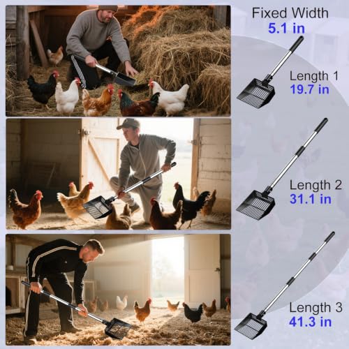 5.1in Width Small Metal Chicken Poop Scooper Litter Cleaning Shovel