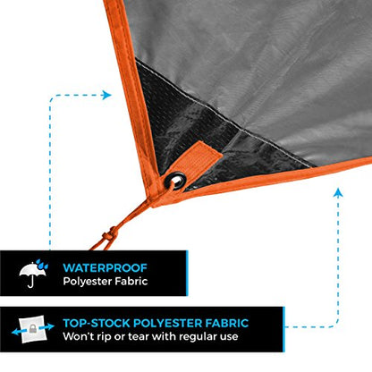 Bear Butt Hammock Rain Fly & Camping Tarp - 11 x 9 ft Ultralight Waterproof Tarp for Hammock & Tent Camping - Easy to Set Up - color: Orange