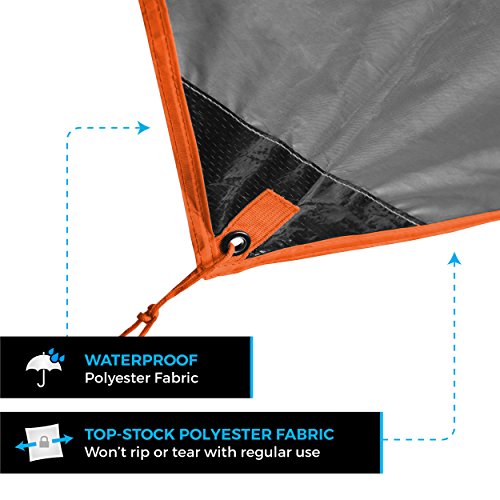Bear Butt Hammock Rain Fly & Camping Tarp - 11 x 9 ft Ultralight Waterproof Tarp for Hammock & Tent Camping - Easy to Set Up - color: Orange