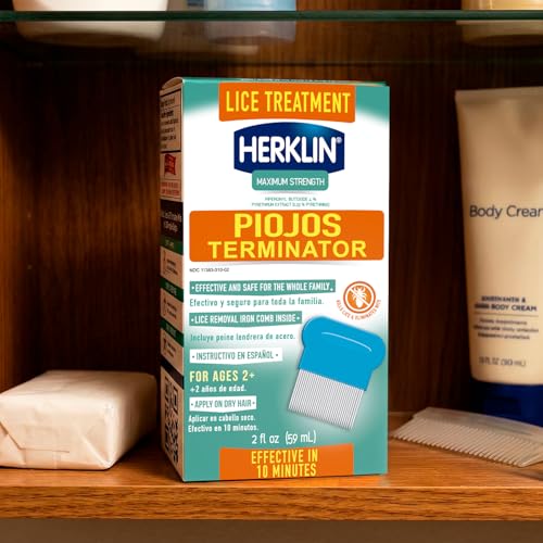 Herklin Lice Treatment Shampoo, Maximum Strength, Easy to Apply, 2 Fl Oz, Bottle