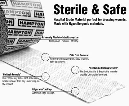 Hampton Adams Dressing Retention Tape, Skin Friendly, Comfort Hold, White - color: White (Dressing Tape)