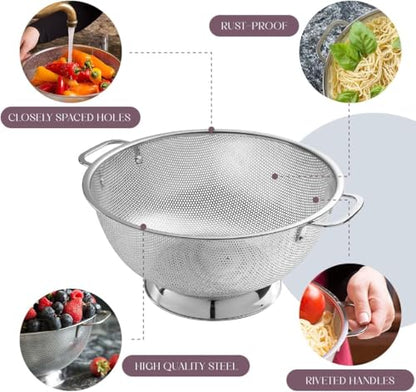 Bellemain Stainless Steel Colander for Kitchen, 5 Qt Pasta & Rice Strainer - size: 5 Quart