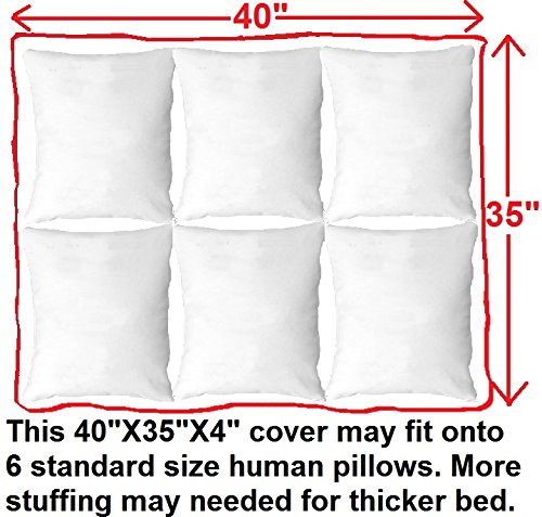 Dogbed4less DIY Durable Blue Denim Pet Bed External Duvet Cover and Waterproof Internal Case for 40"X35"X4" Extra Large Dog Bed - Replacement Covers only - size: 40"X35"X4" Ex Large