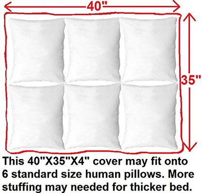 Dogbed4less DIY Durable Blue Denim Pet Bed External Duvet Cover and Waterproof Internal Case for 40"X35"X4" Extra Large Dog Bed - Replacement Covers only - size: 40"X35"X4" Ex Large