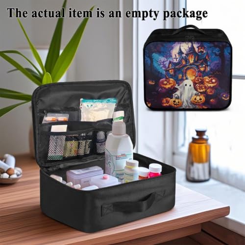 Halloween Ghost First Aid Bag Empty Family Doctor 1st Aid Bag Medical Travel Case First Responder Emergency Medicine Bags for Home Office Outdoors - color: Halloween Ghost