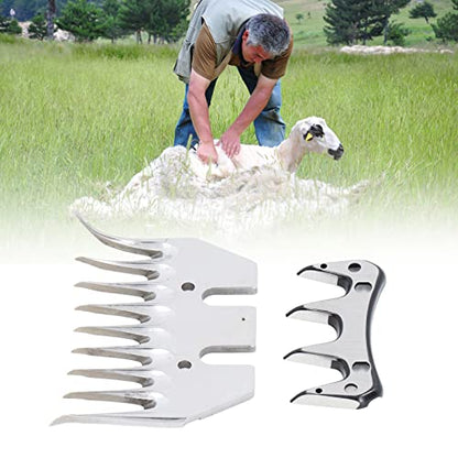 Sheep Shears Replacement Blades, Professional Curved 9 Tooth Clipper Comb Blade, Cutter Trimmer Accessory Set Kit for Sheep Alpacas Goats