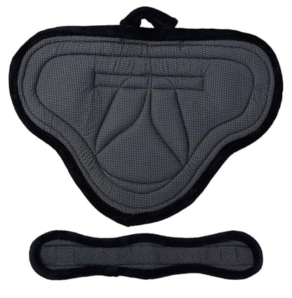 Majestic Ally Padded Suede Leather Bareback Pad Horse Riding Pad with Non Slip Breathable Girth & Stirrups - color: Black