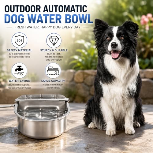 BWOGUE Automatic Water Dispenser for Dogs,1Gal Outdoor Automatic Water Bowl