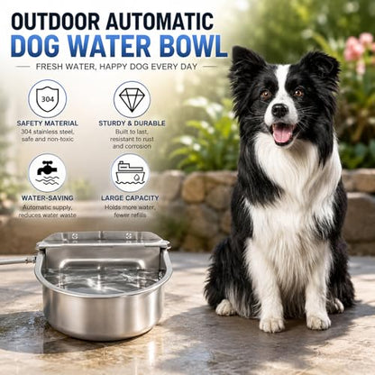 BWOGUE Automatic Water Dispenser for Dogs,1Gal Outdoor Automatic Water Bowl