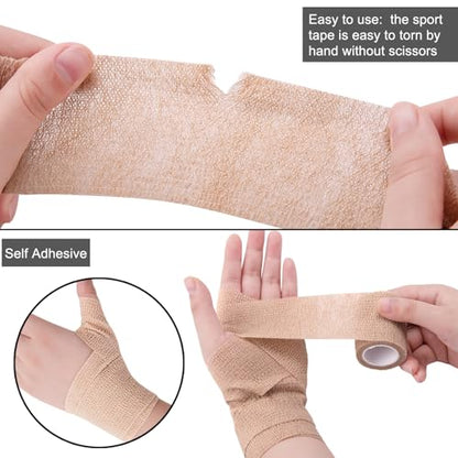 BQTQ 50 Rolls Self Adhesive Bandage Wrap 2 inch Self Adherent Tape(Rainbow) - color: Rich Color, size: 2 Inch