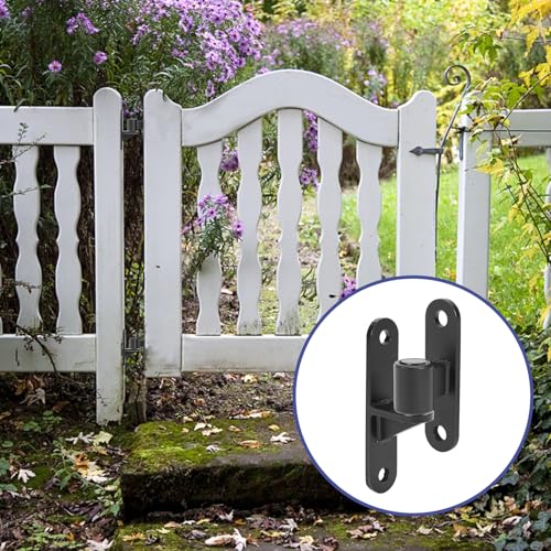 Gate Hinge 4 Set Wall Mount Gate Hinges 5/8'' Pin for Farm Gates Heavy Duty Carbon Steel Fence Gate Hinges with Screws, Black - color: Black-4 Set