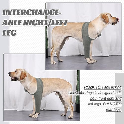 Dog Elbow Sleeve to Cover Front Legs Wounds and Surgical Incisions - color: Grey, size: 2XS
