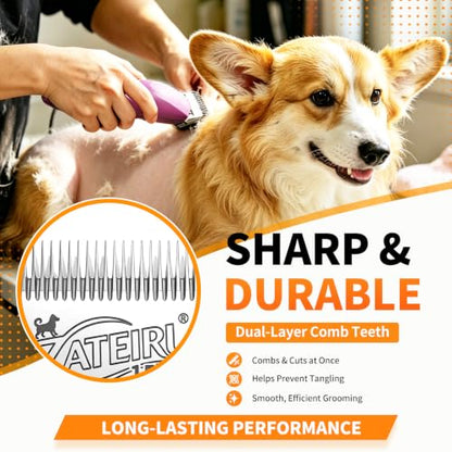 Size 15 Detachable Pet Grooming Clipper Blade with Ceramic Cutter, 1.2mm 3/64 Inch Cut Length, Silver, Compatible with Andis, Oster A5, Wahl KM10, 3 Pack - color: Silver, size: 15# 1.2mm - 3 Pack