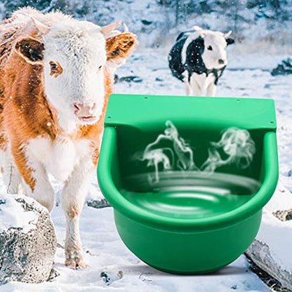 Automatic Heated Dog Waterer Bowl Feeder Constant Temperature Dispenser 3L Outdoor Thermal Bowl with Float Ball Valves for Pet Dog Horse Cattle Goat Sheep (Green) - color: Green