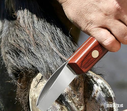 Professional Double-Bladed Horse Hoof Knife, Ultra-Sharp Stainless Steel Farrier Tools with Ergonomic Non-Slip Handle for Comfortable Control, Ideal for Horses, Cows, Goats & Livestock