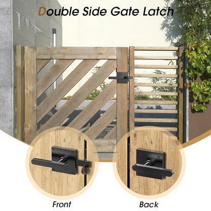 Double Side Gate Latch, Left Inswing Gate Latch for Wooden Fence - size: GL01