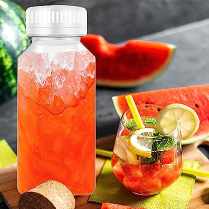 XYSMZM 8 Pcs 8 Oz Juice Bottles Plastic Mini Fridge Bottles with White Lid - size: 8 Ounce