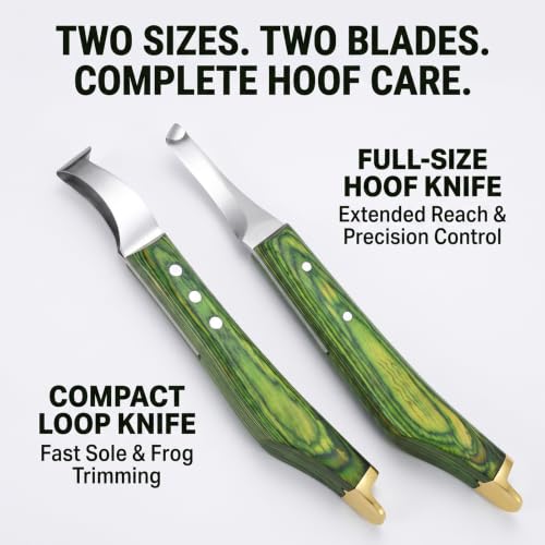 Premium Loop & Hoof Knife Set with Brass End, 9 Inch - color: Multi